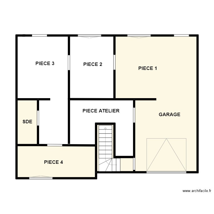 BASTARD. Plan de 4 pièces et 51 m2