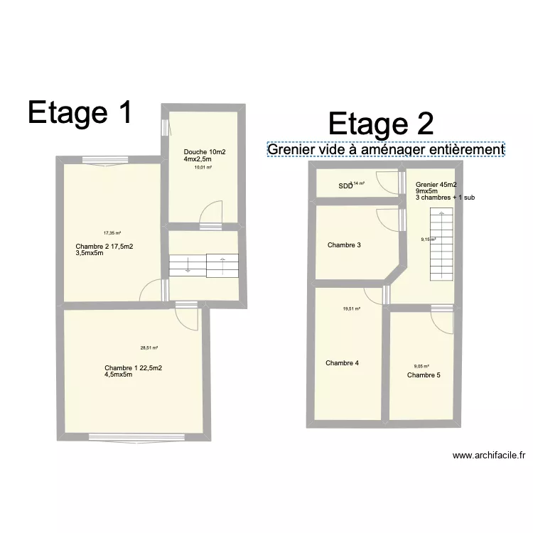 81 &eacute;tages. Plan de 