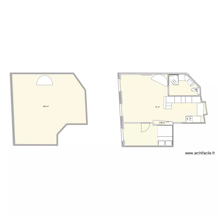 test. Plan de 3  et 80 m²