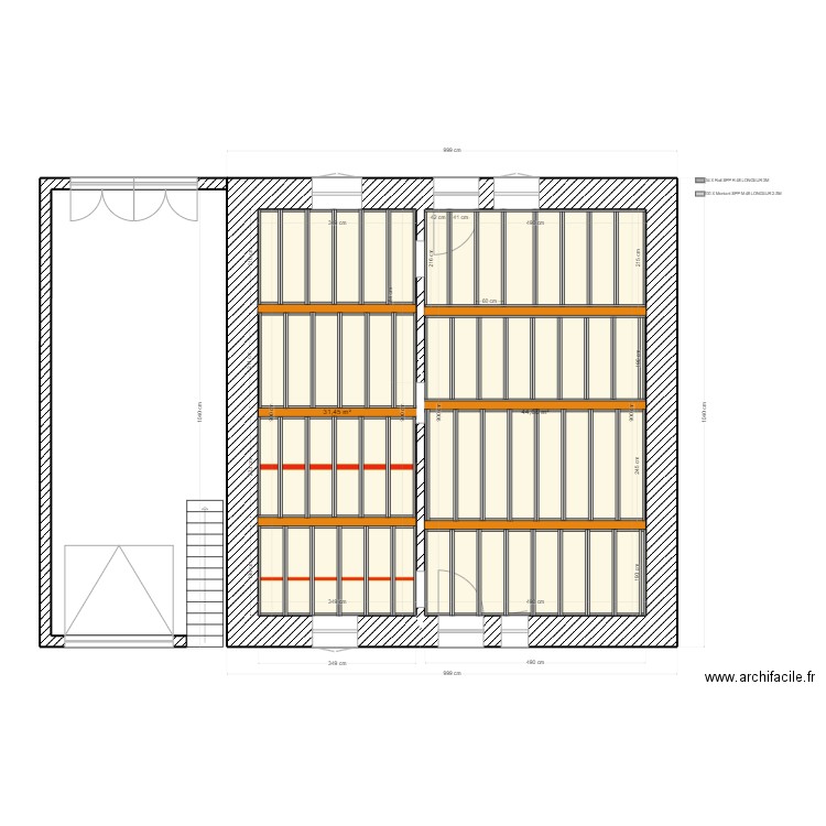 plafond placo 2. Plan de 2 pièces et 76 m2