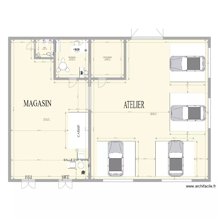 CENTRE AUTO. Plan de 