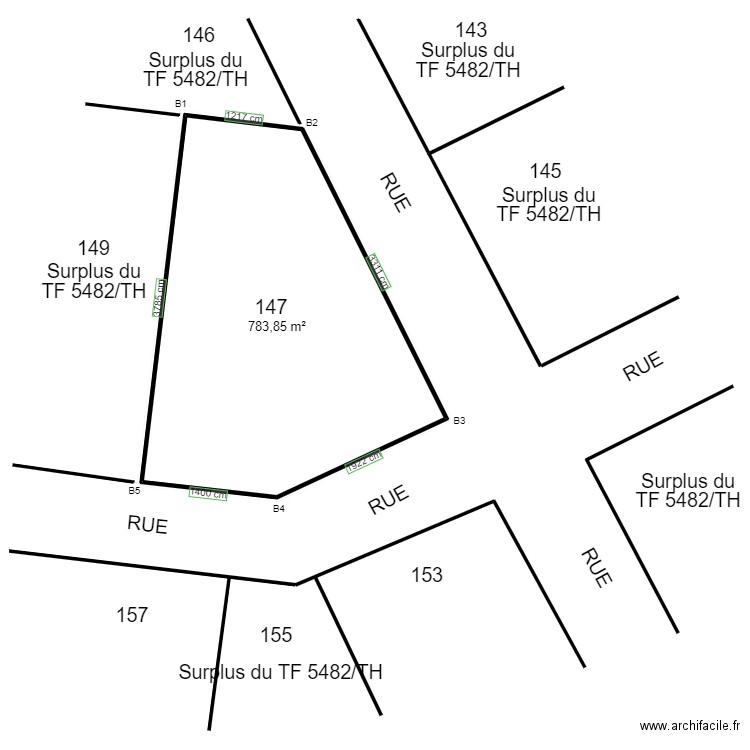 plan de masse ndiandakhoum lot 147. Plan de 1 pièce et 784 m2