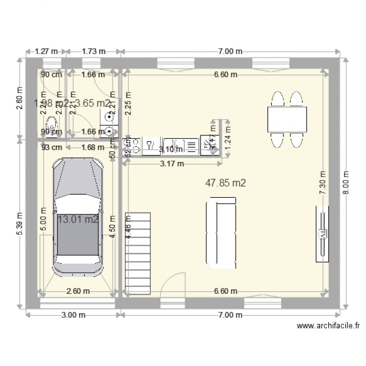 en face. Plan de 0 pièce et 0 m2