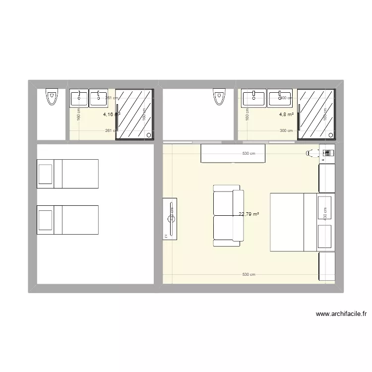 bungalow. Plan de 