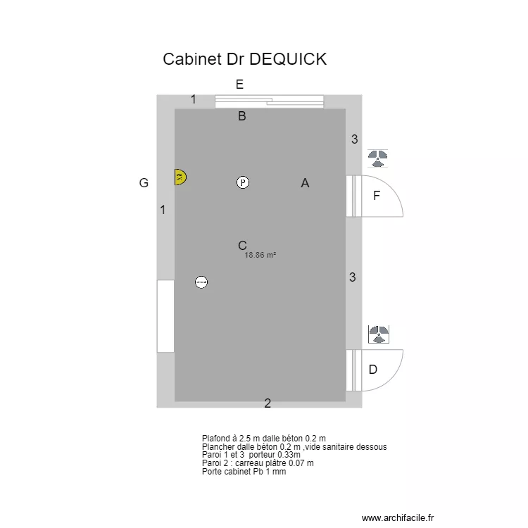 Cabinet Dr  DEQUICK. Plan de 