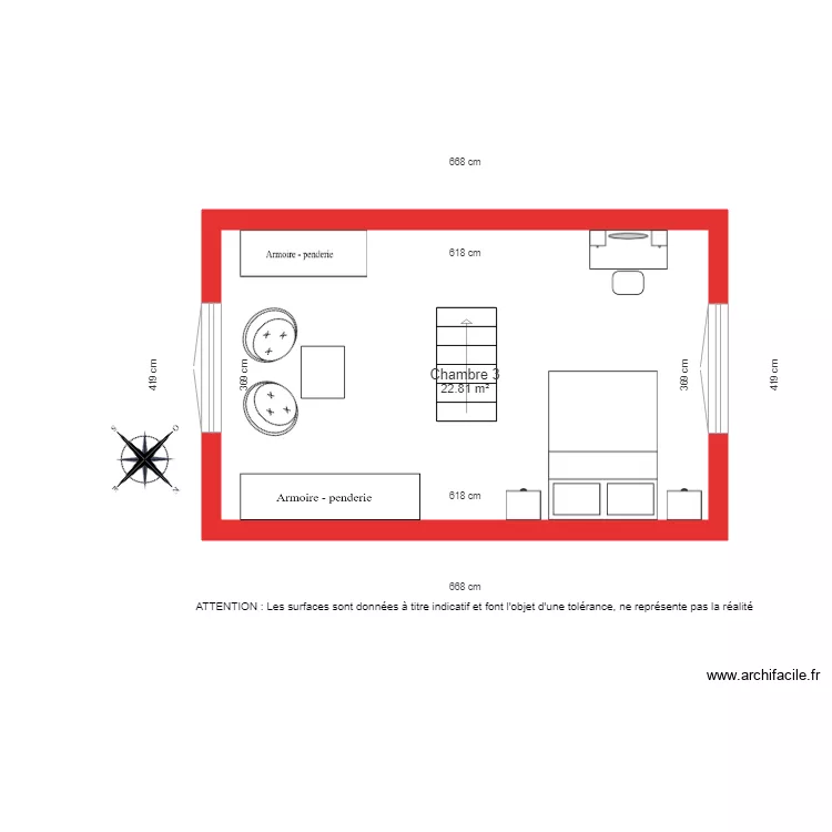 BI 1861 2&egrave;me &eacute;tage cot&eacute;. Plan de 