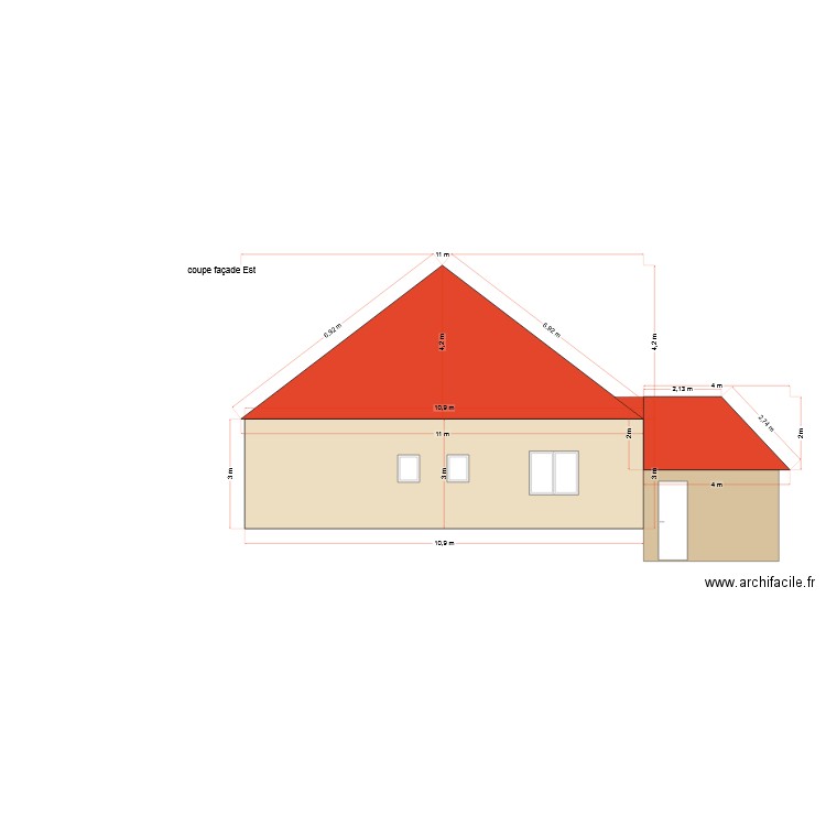 facade Est1. Plan de 0 pièce et 0 m2