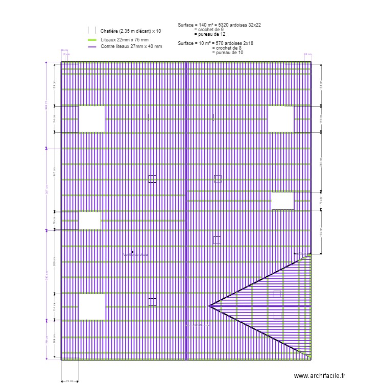 PLAN COUVERTURE. Plan de 4 pièces et 141 m2