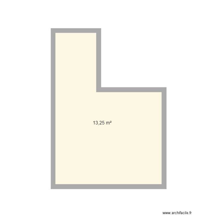 Chambre. Plan de 1 pièce et 13 m2