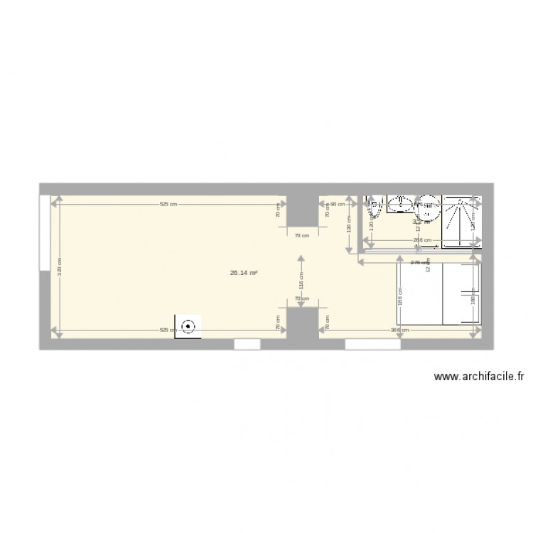 plan  studio martha 3 sdb carre. Plan de 0 pièce et 0 m2