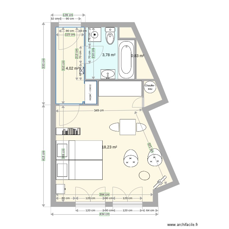 studio 7 cc. Plan de 0 pièce et 0 m2