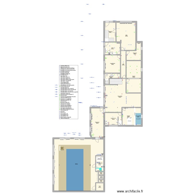 MicHan -1 électrcité. Plan de 19 pièces et 459 m2