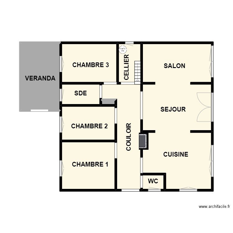 LUCAS RDC. Plan de 10 pièces et 54 m2