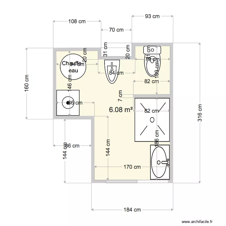 Salle d eau 8 Projet. Plan de 