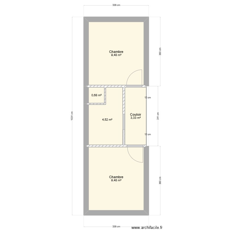 GREEN-LOFT Module 1. Plan de 5 pièces et 27 m2