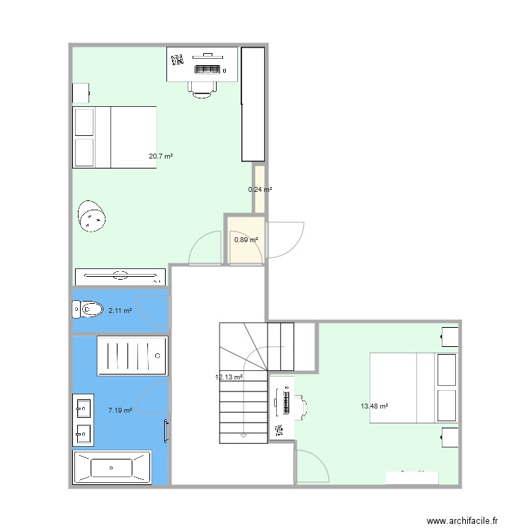 ETAGE APRES CLOISONNEMENT vide2. Plan de 0 pièce et 0 m2