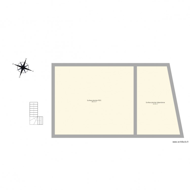 Surface plancher RDC. Plan de 0 pièce et 0 m2