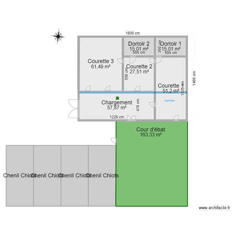 Chenil 4. Plan de 11 pièces et 570 m2