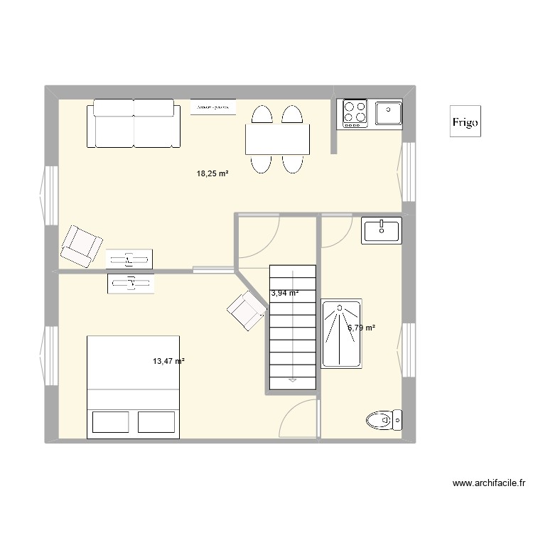 Chambre haut. Plan de 0 pièce et 0 m2