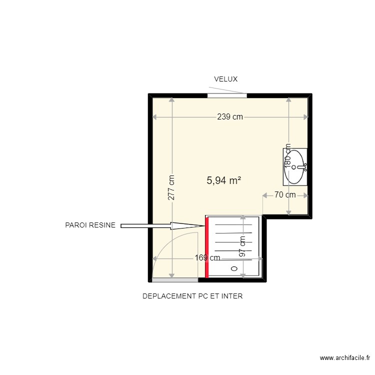 RAMBUR JEAN LUC . Plan de 1 pièce et 6 m2