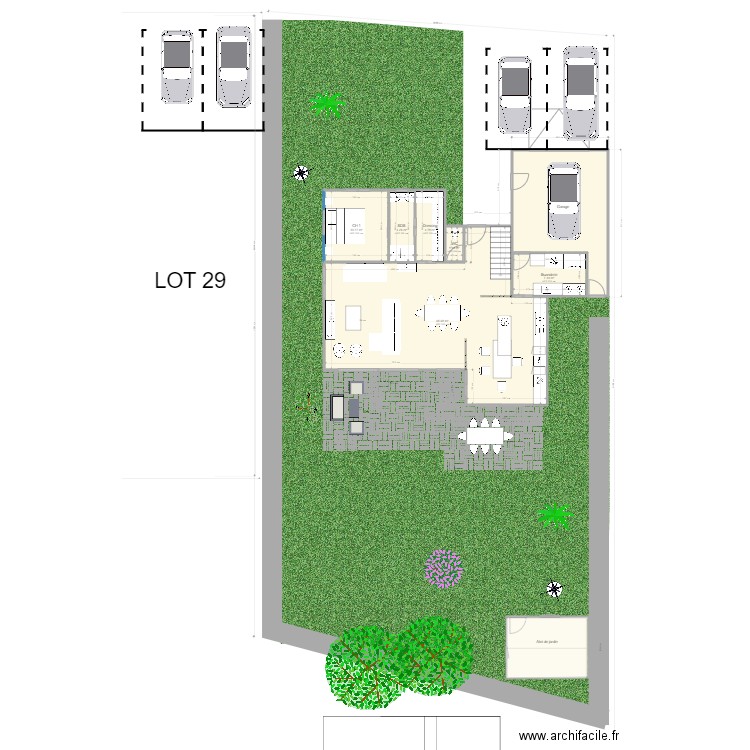 projet avec étage garage ext. Plan de 0 pièce et 0 m2