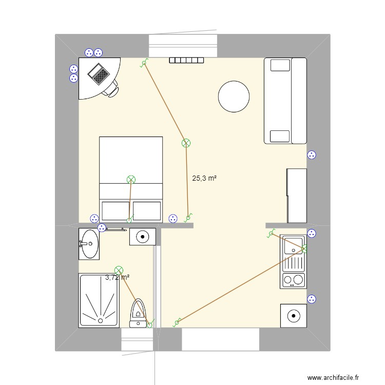 plan d'appartement etudiant. Plan de 0 pièce et 0 m2