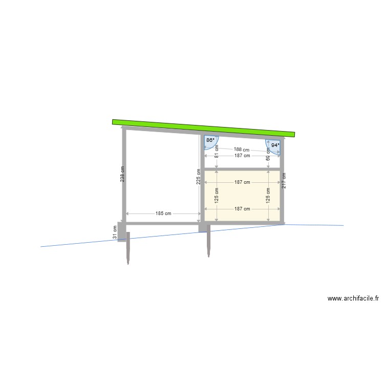 Caburote façade côté cale. Plan de 0 pièce et 0 m2