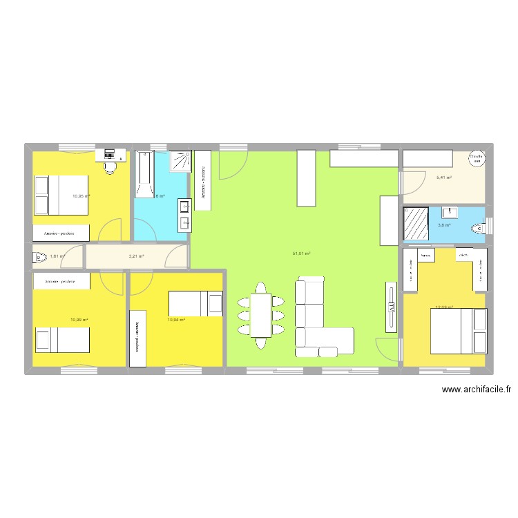 111. Plan de 10 pièces et 116 m2