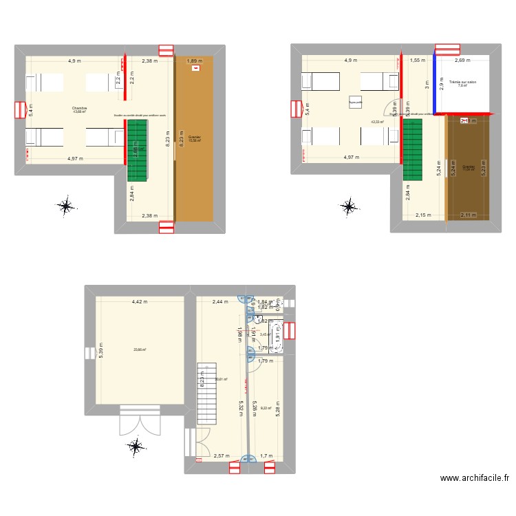 LARET - 1er étage futur _v2. Plan de 12 pièces et 187 m2