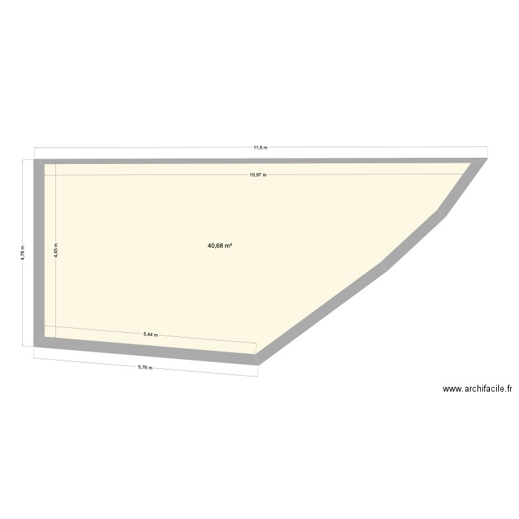 TERRASSE-v13. Plan de 1 pièce et 41 m2