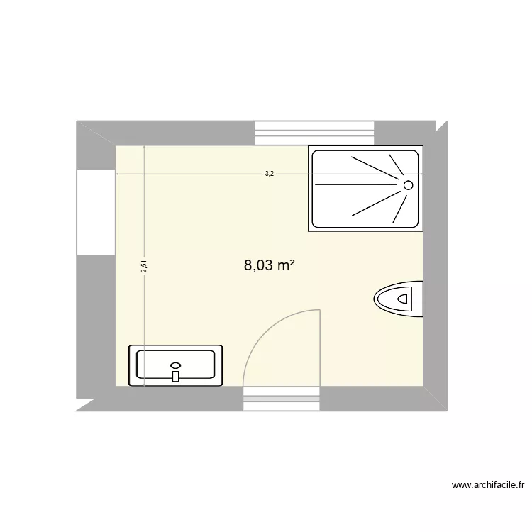 Gumfens. Plan de 1  et 8 m²