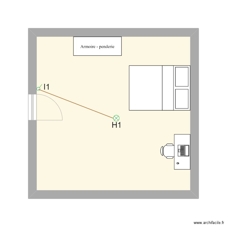 Simple Pieces. Plan de 1 pièce et 23 m2