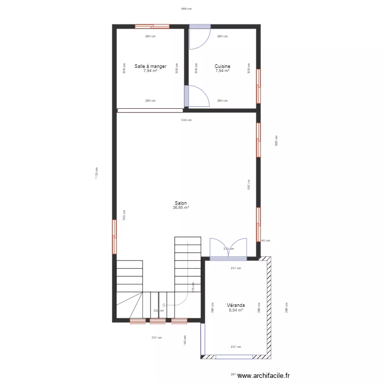 Plan Distribution Bobenda R.D.C. Plan de 
