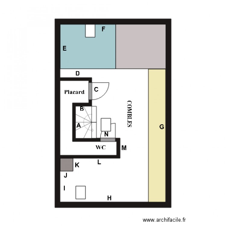 COMBLES PLOMB. Plan de 0 pièce et 0 m2