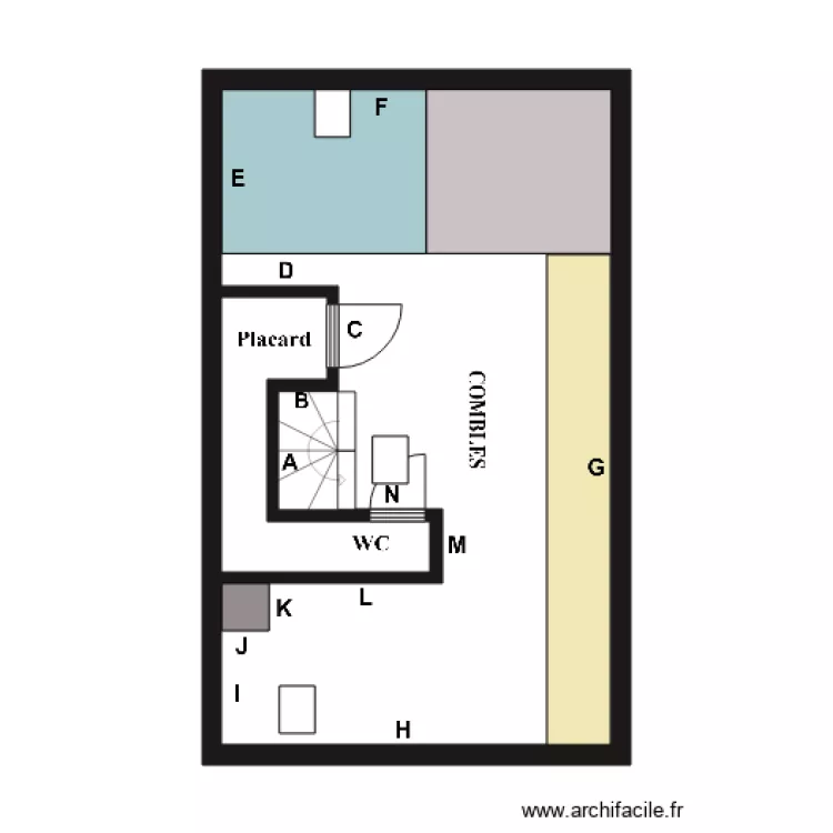 COMBLES PLOMB. Plan de 