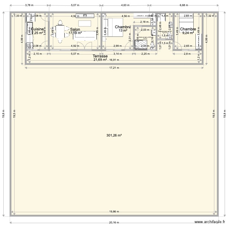 Dependance Maison Bonoua. Plan de 8 pièces et 378 m2