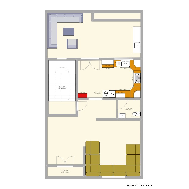 1er étage. Plan de 4 pièces et 104 m2