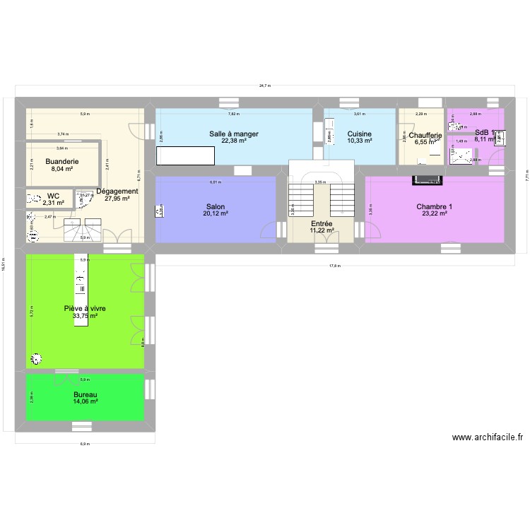 AVENIR. Plan de 12 pièces et 188 m2
