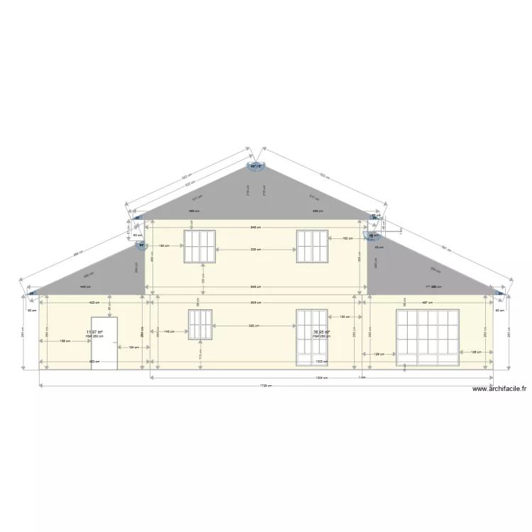 facade arriere. Plan de 