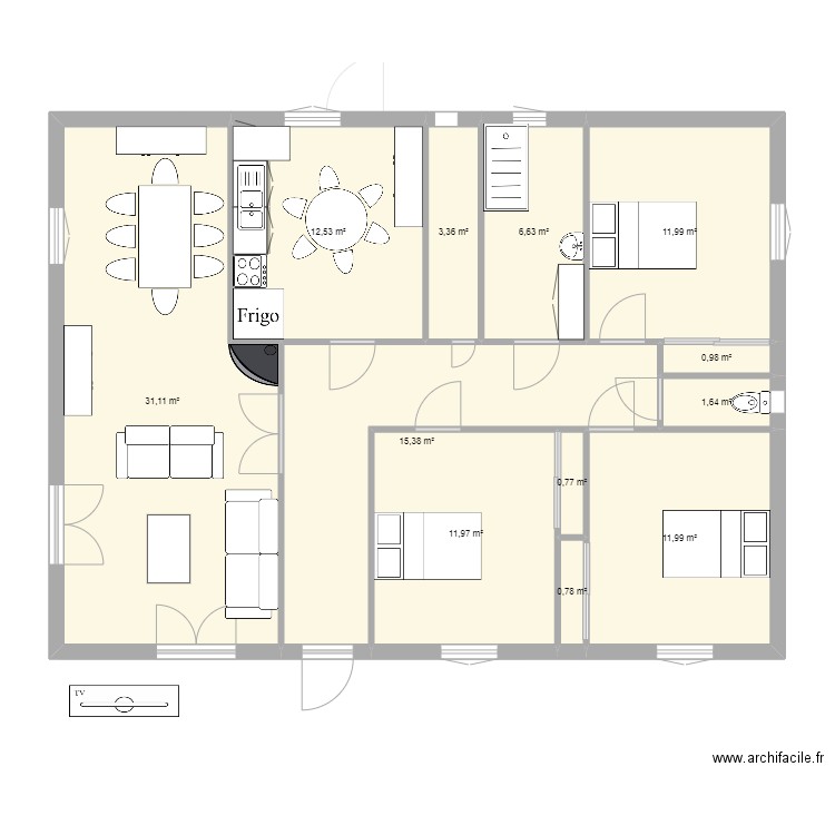 REAMENAGEMENT SOUS SOL PLAN FAVIER. Plan de 0 pièce et 0 m2