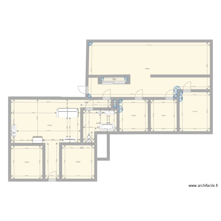 plan1. Plan de 10 pièces et 176 m2