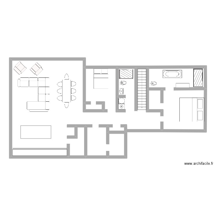 Maison en T. Plan de 0 pièce et 0 m2