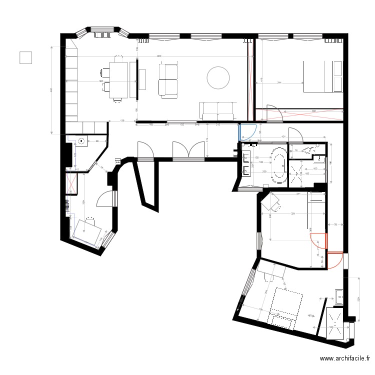 de witte salle de b. Plan de 0 pièce et 0 m2