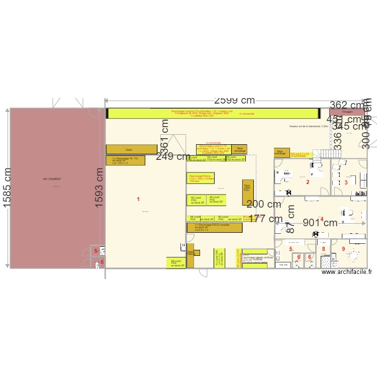 SG2I V8 RdC. Plan de 16 pièces et 555 m2