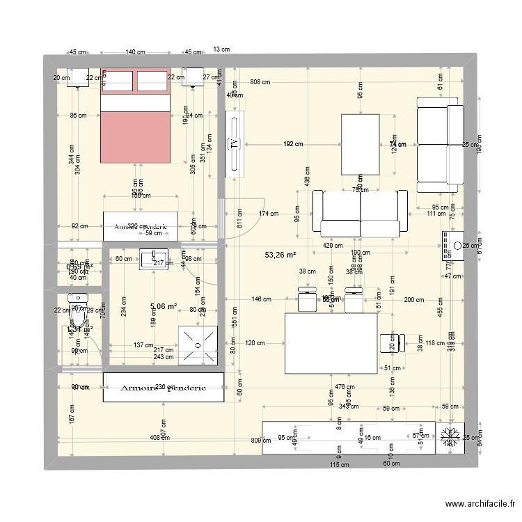 Maison 70m2. Plan de 0 pièce et 0 m2