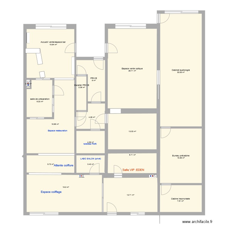 configuration concept sans mobilier  ERP. Plan de 0 pièce et 0 m2