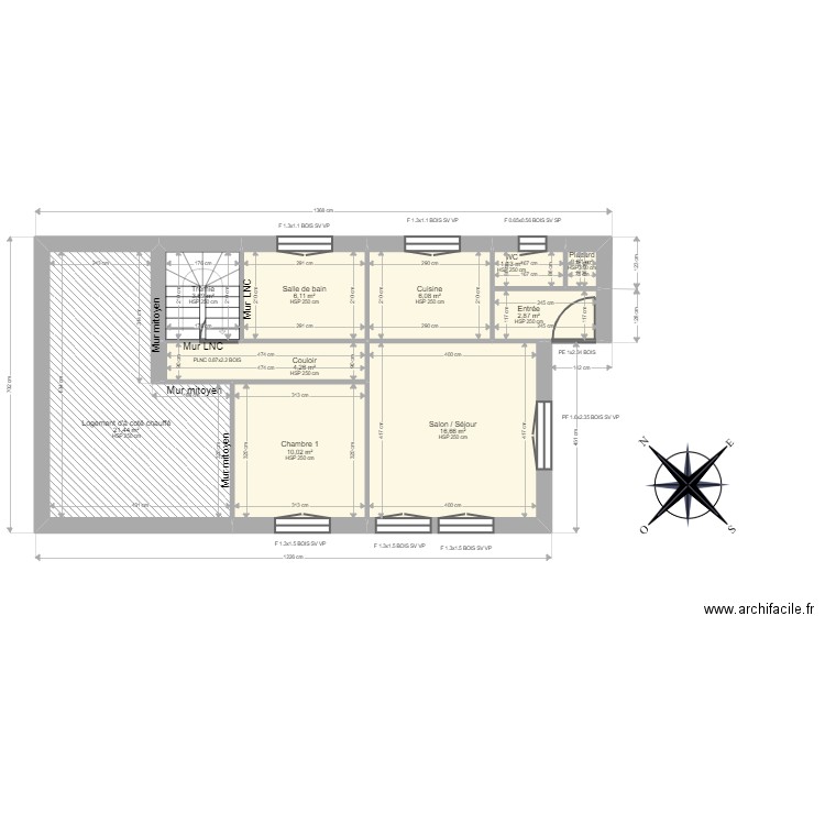 CITE EDF DE GUERLEDAN-1. Plan de 13 pièces et 141 m2