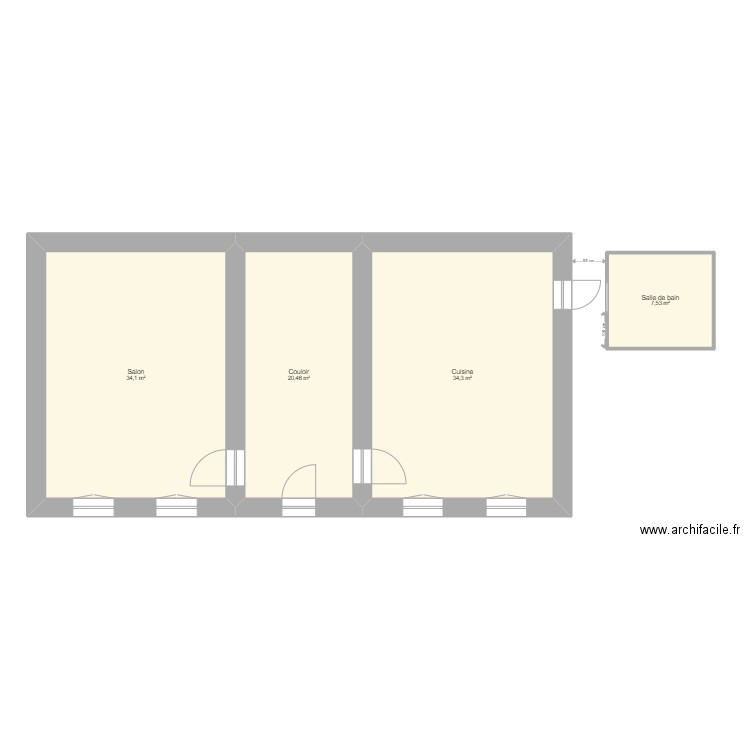 Nicolas Jeanne Niv.0 Vierge. Plan de 4 pièces et 96 m2