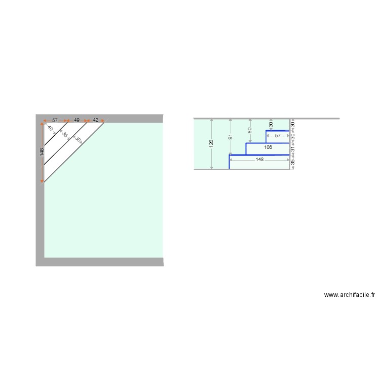 escalier piscine. Plan de 0 pièce et 0 m2