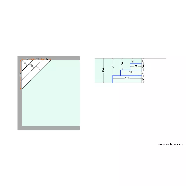 escalier piscine. Plan de escalier piscine. Plan de